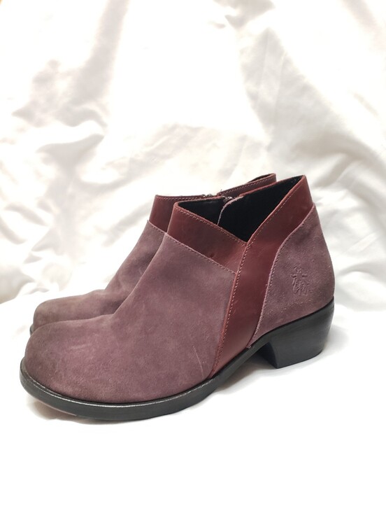 Fly London Shoes - Fly London Burgundy Color Suede/leather Zip Up Ankle Boots Size 37